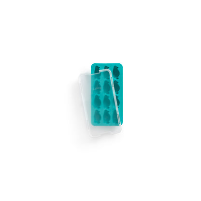 Penguin Ice Cube Tray with Lid - Turquoise