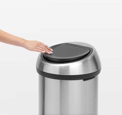 Touch Bin 60 Litre - Fingerprint Proof Matt Steel
