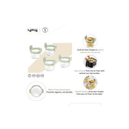 Air fryer Glass Mini Cups Set of 4 - Transparent