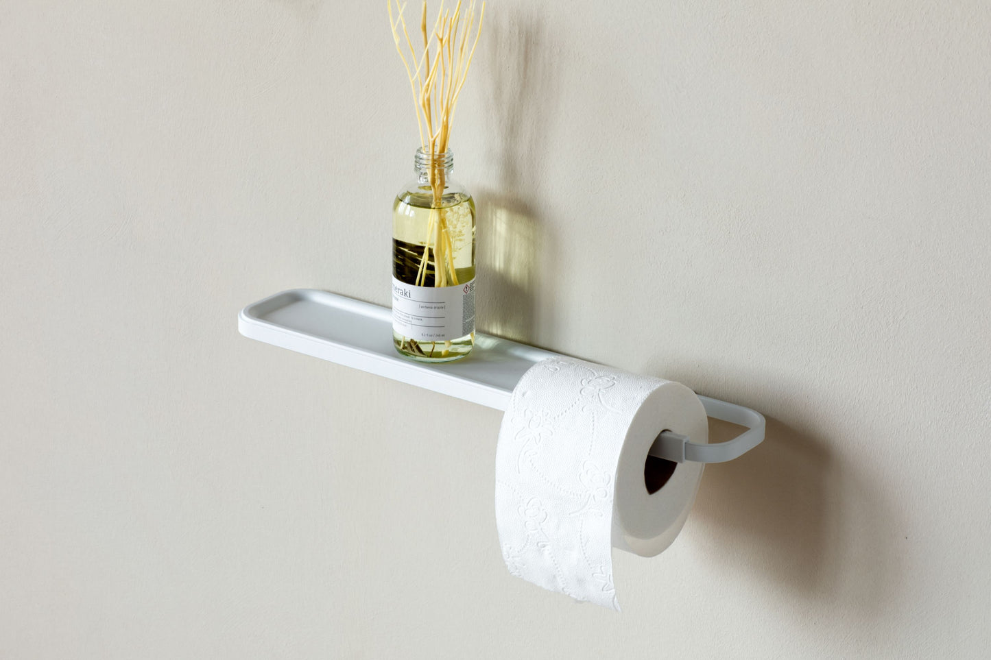 MindSet Toilet Roll Holder with Shelf - Mineral Fresh White