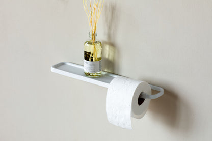 MindSet Toilet Roll Holder with Shelf - Mineral Fresh White