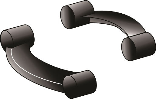 Replacement Foot Cap Sleeve Board 19mm, Set of 2 - Grey