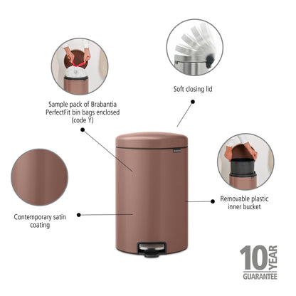 Pedal Bin NewIcon 20 litre - Satin Taupe