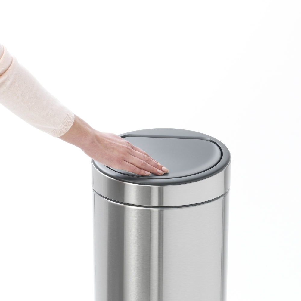 Touch Bin New 30 Litre - Fingerprint Proof Matt Steel