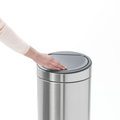 Touch Bin New 30 Litre - Fingerprint Proof Matt Steel