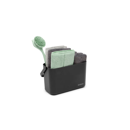 SinkSide Cleaning Set Cleaning Caddy Dish Brush Squeegee 3 Microfibre Cleaning Pads and 2 Microfibre Cleaning Cloths