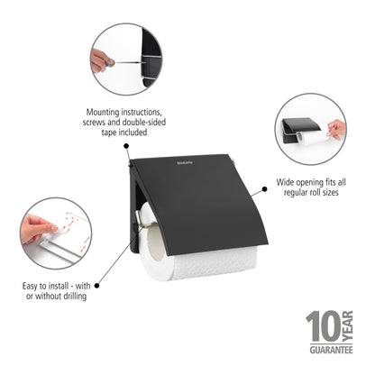 Toilet Roll Holder - Matt Black