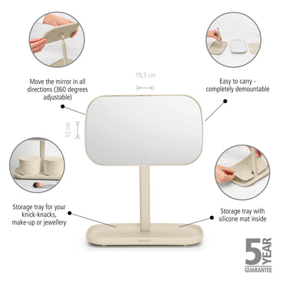 ReNew Mirror with Storage Tray - Soft Beige