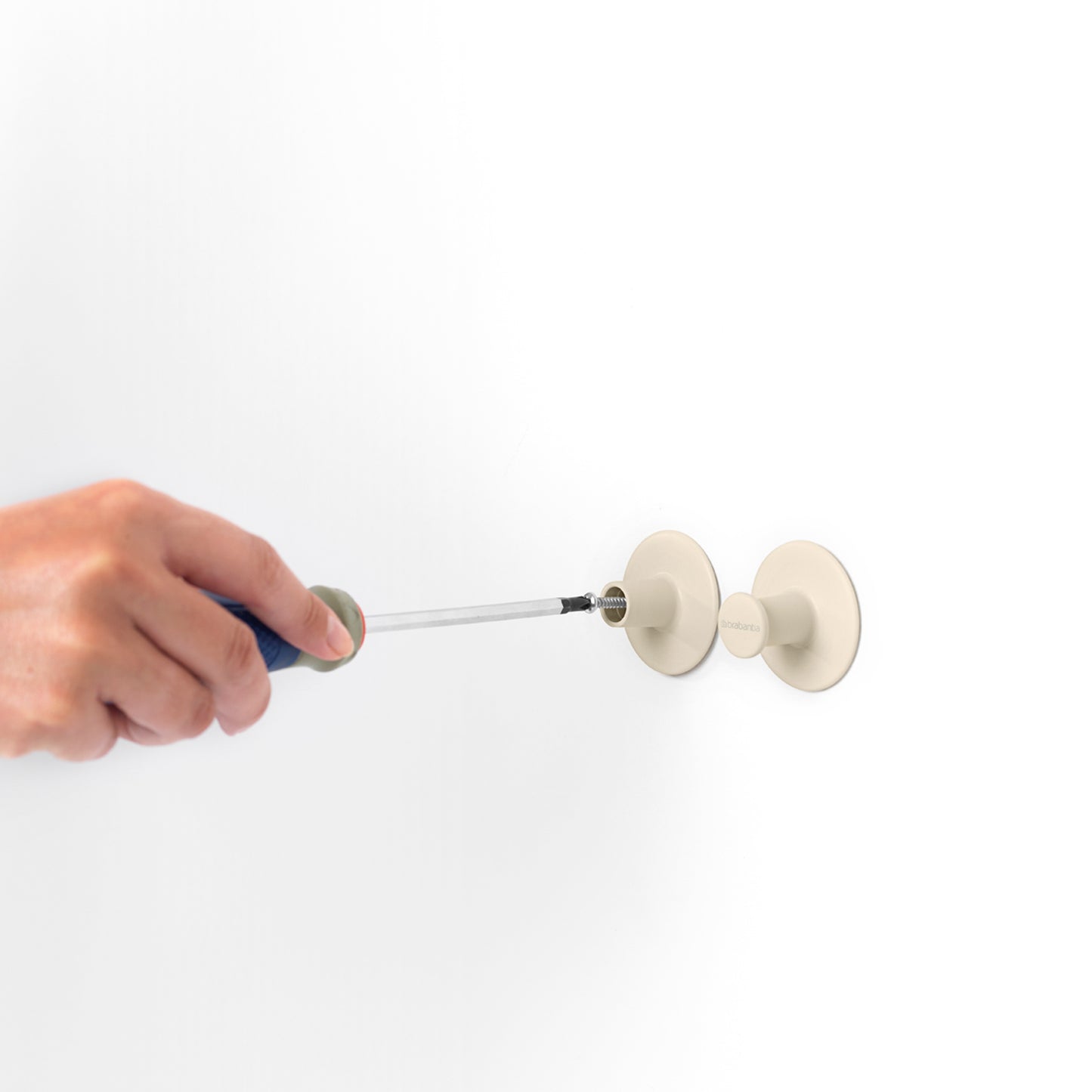 ReNew Towel Hooks, set of 2, screws and tape included - Soft Beige