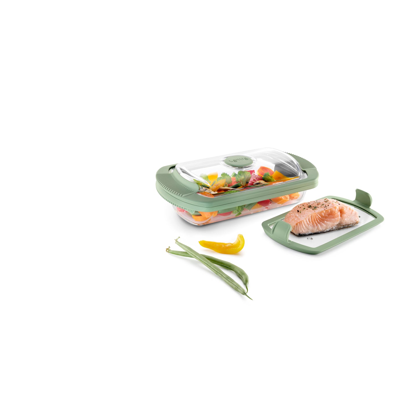 Glass Steam Cooker and Recipe book Set, 2 p, English - Transparent