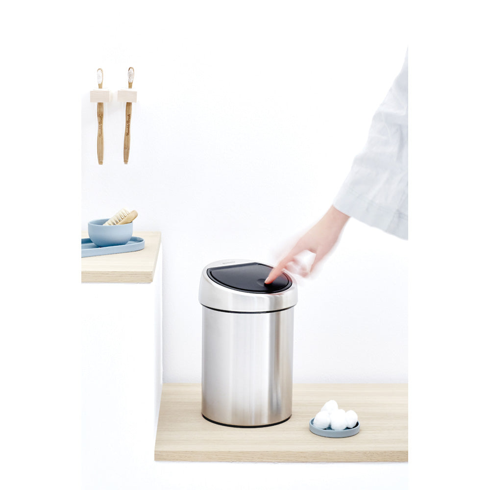 Touch Bin 3 litre - Matt Steel Fingerprint Proof