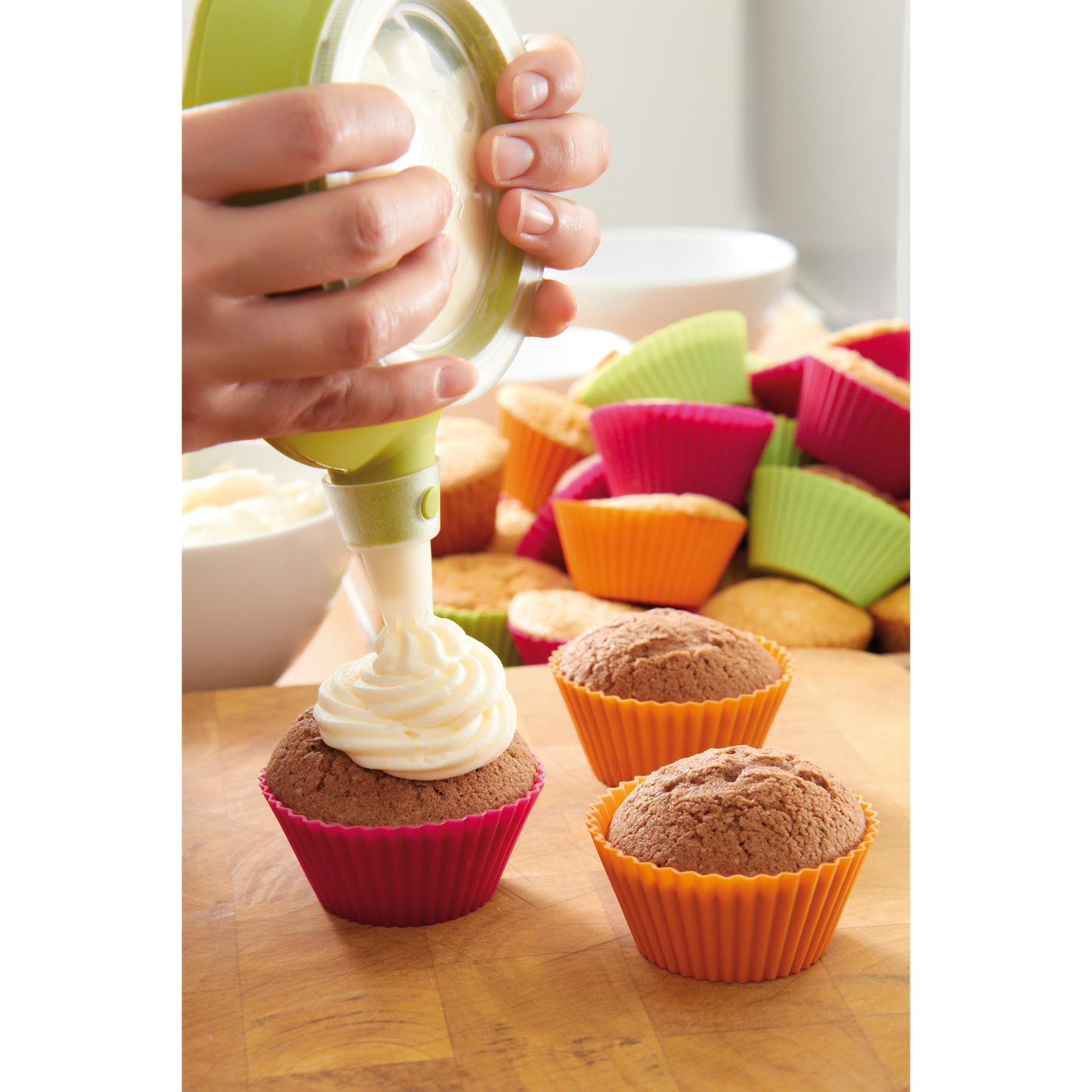 Silicone Muffin Cases Set of 12, 7 cm - Mixed