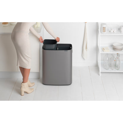 Bo Touch Bin 2 x 30 litre - Platinum