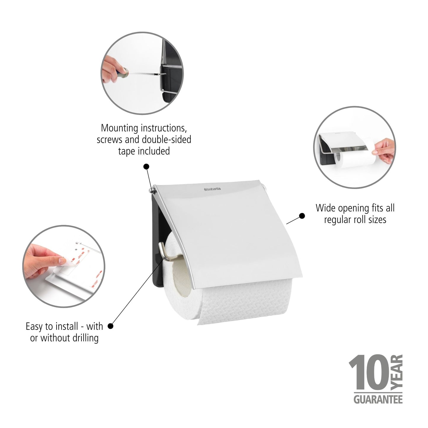 Toilet Roll Holder - Brilliant Steel