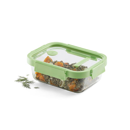Glass Container Rectangular, 1050 ml - Green