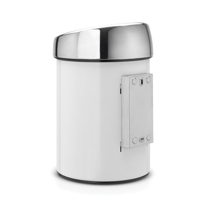 Touch Bin 3 litre - White with Brilliant Steel Lid
