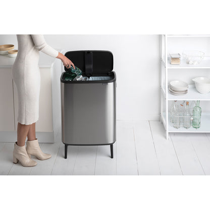 Bo Touch Bin Hi 2 x 30 litre - Matt Steel Fingerprint Proof