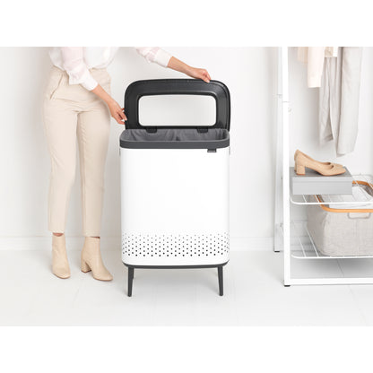 Bo Laundry Bin Hi 2 x 45 litre - White