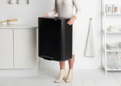 Bo Pedal Bin 60 litre - Matt Black