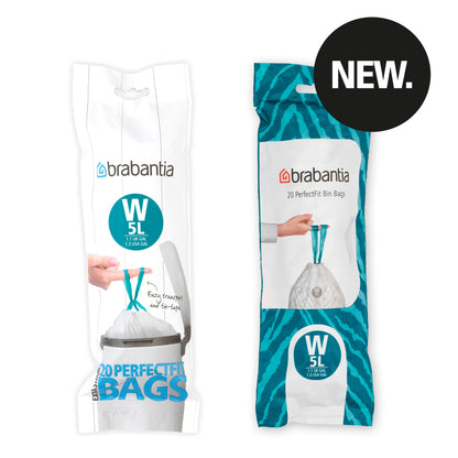 PerfectFit Bin Bags For newIcon, Code W (5 litre), Roll with 20 Bags