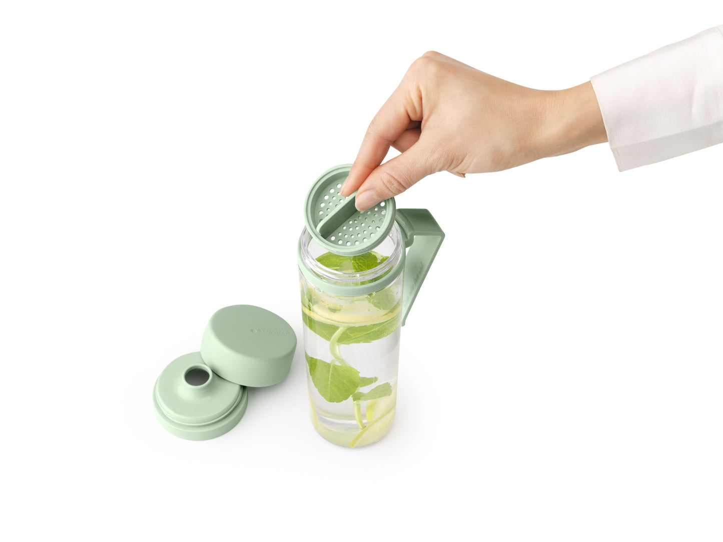 Make & Take Water Bottle with Strainer, 500ml - Jade Green