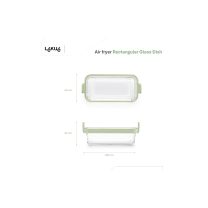 Air fryer Dual rectangular Glass Dishes Set of 2