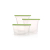 3pc Reusable silicone Bags - White