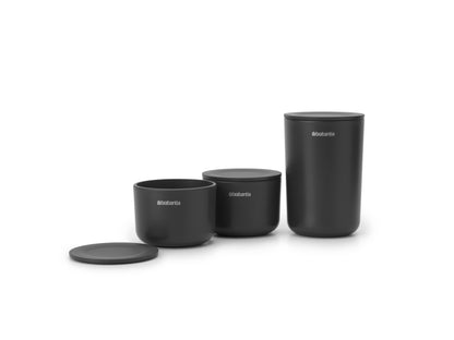 Storage Pots Set of 3 - Dark Grey