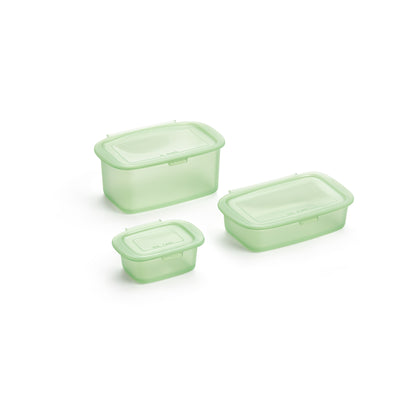3pc Reusable silicone Boxes - Green