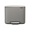 Bo Pedal Bin 3 x 11 litre - Mineral Concrete Grey