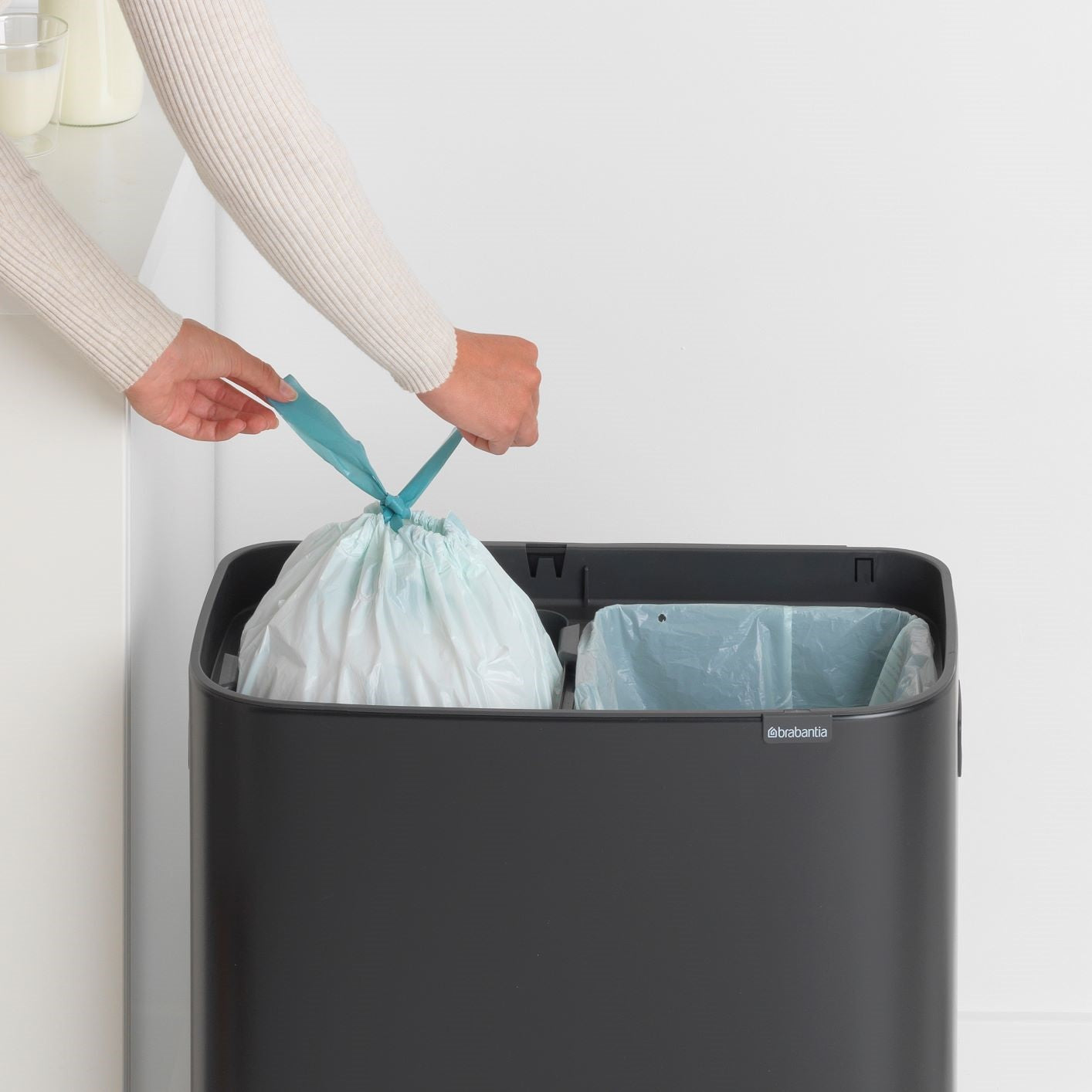 Bo Touch Bin 2 x 30 litre - Matt Black