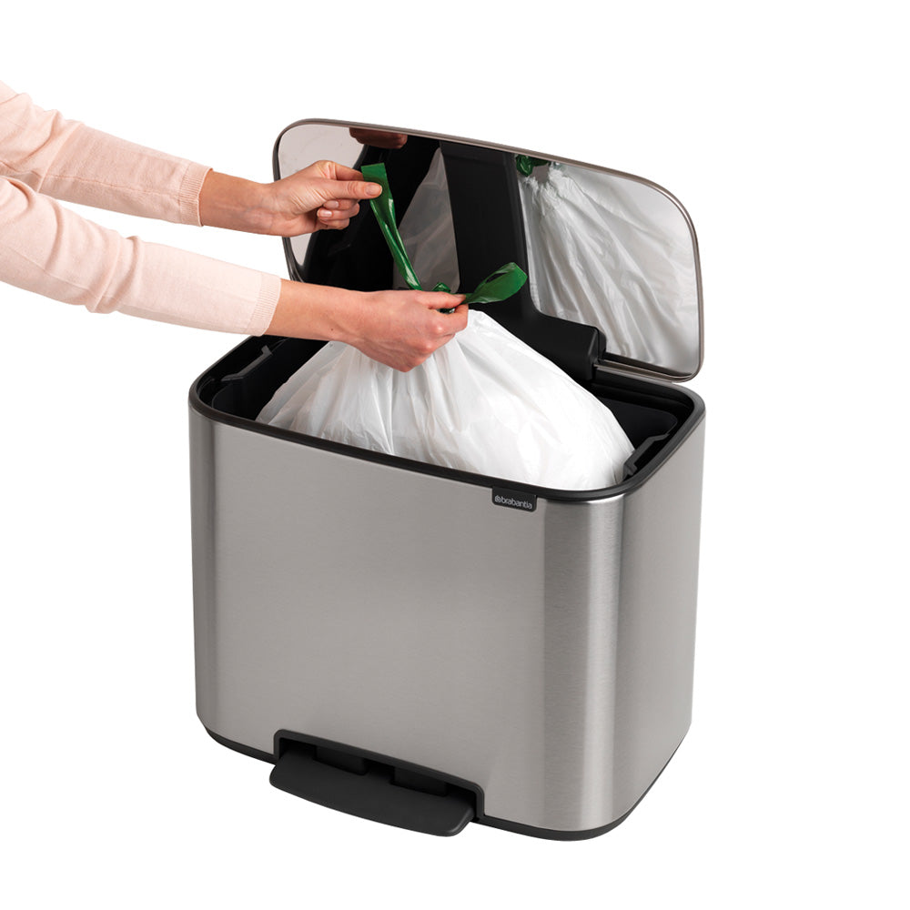 Bo Pedal Bin 36 Litre - Fingerprint Proof Matt Steel