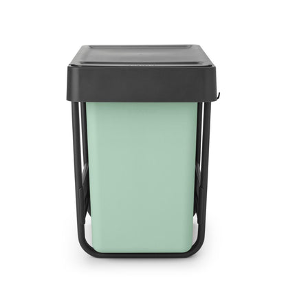 Sort & Go Built-In Waste Bin 2 x 15 litre - Dark Grey and Jade Green