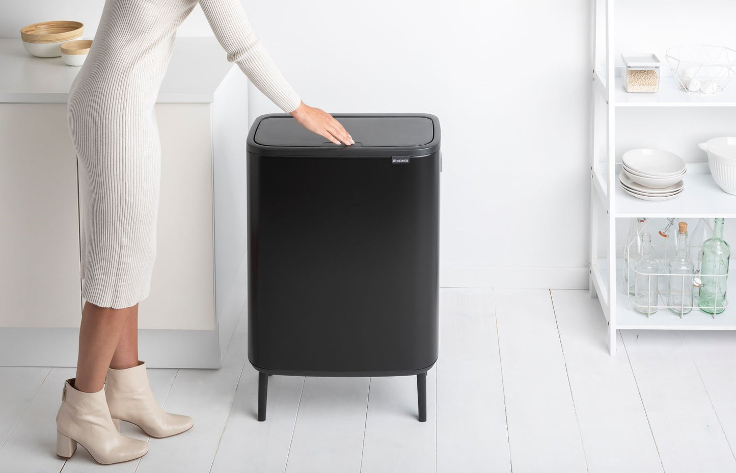 Bo Touch Bin Hi 2 x 30 litre - Matt Black