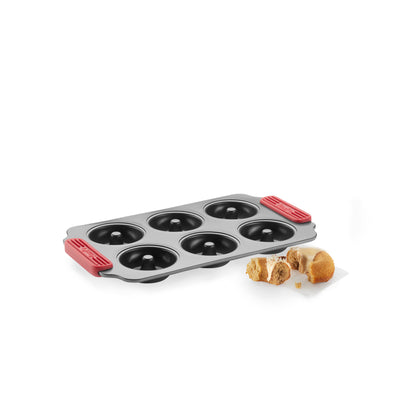 Non-Stick Doughnuts Mould, 6 Hole - Grey