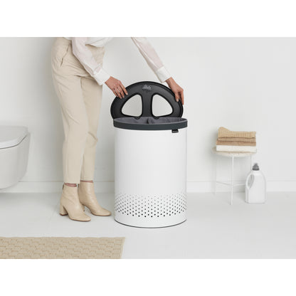 Laundry Bin 55 litre, Selector - White with Dark Grey Lid