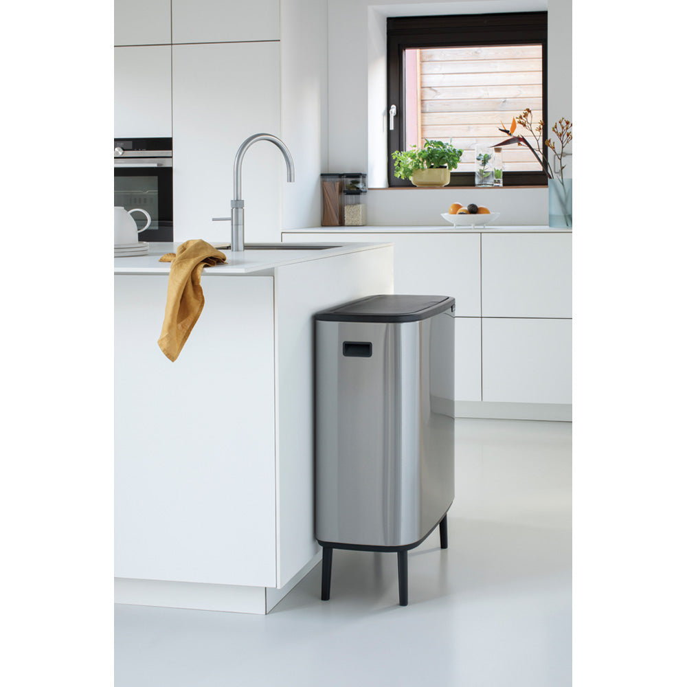 Bo Touch Bin Hi 60 litre - Matt Steel Fingerprint Proof