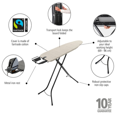 Ironing Board A 110x30 cm Steam Iron Rest - Denim Grey