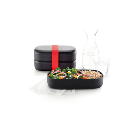 LunchBox To Go Set with cutlery - Black