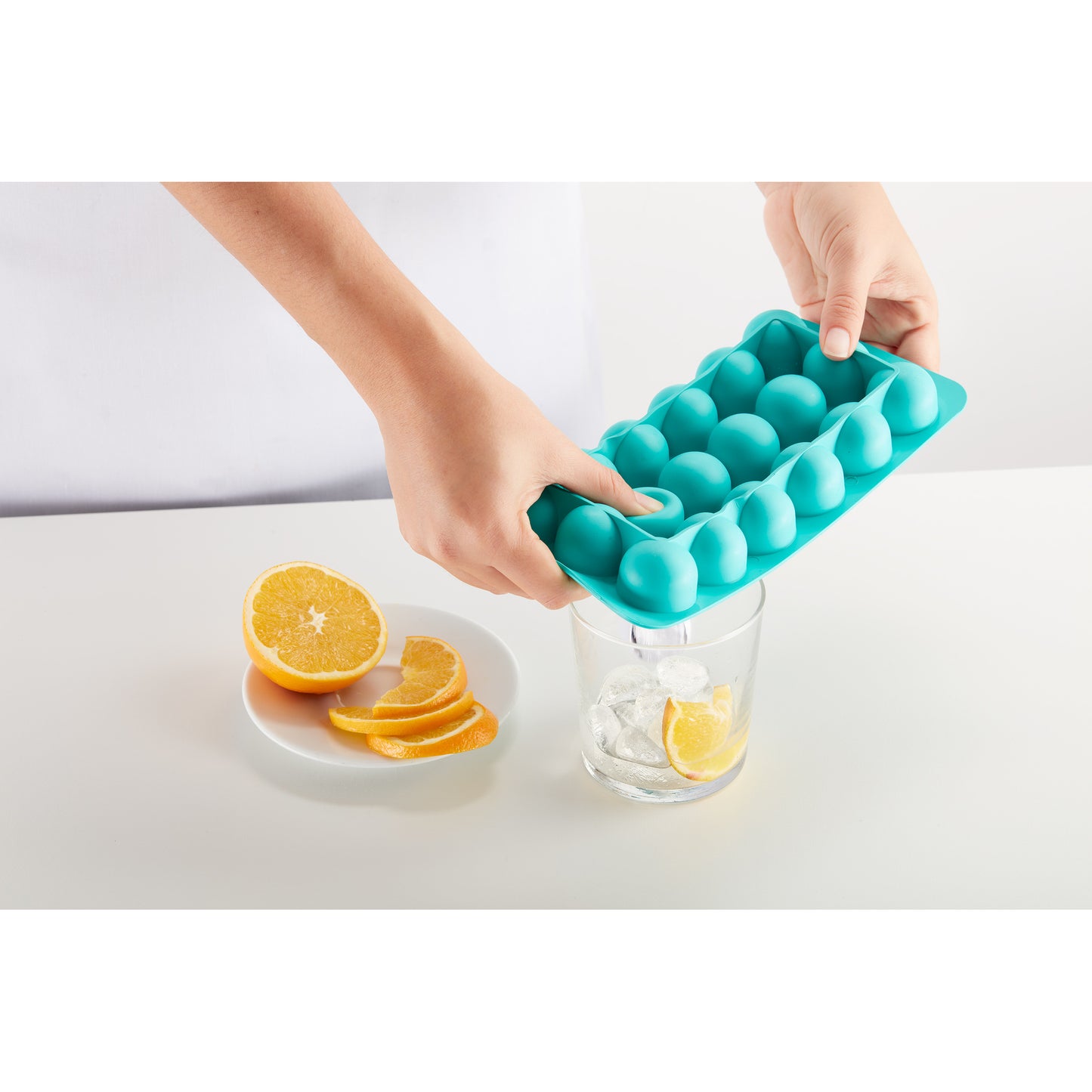 Industrial Ice Cube Tray with Lid - Turquoise