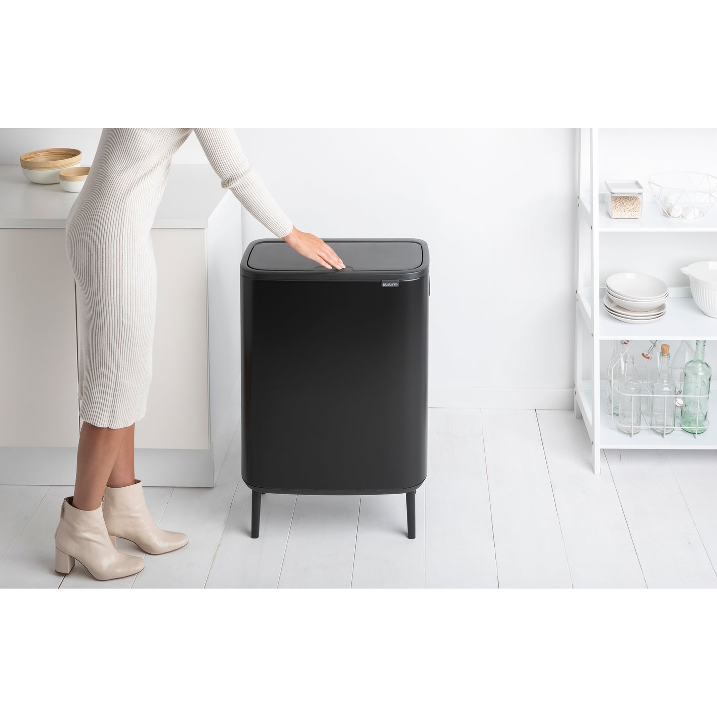 Bo Touch Bin Hi 60 litre - Matt Black