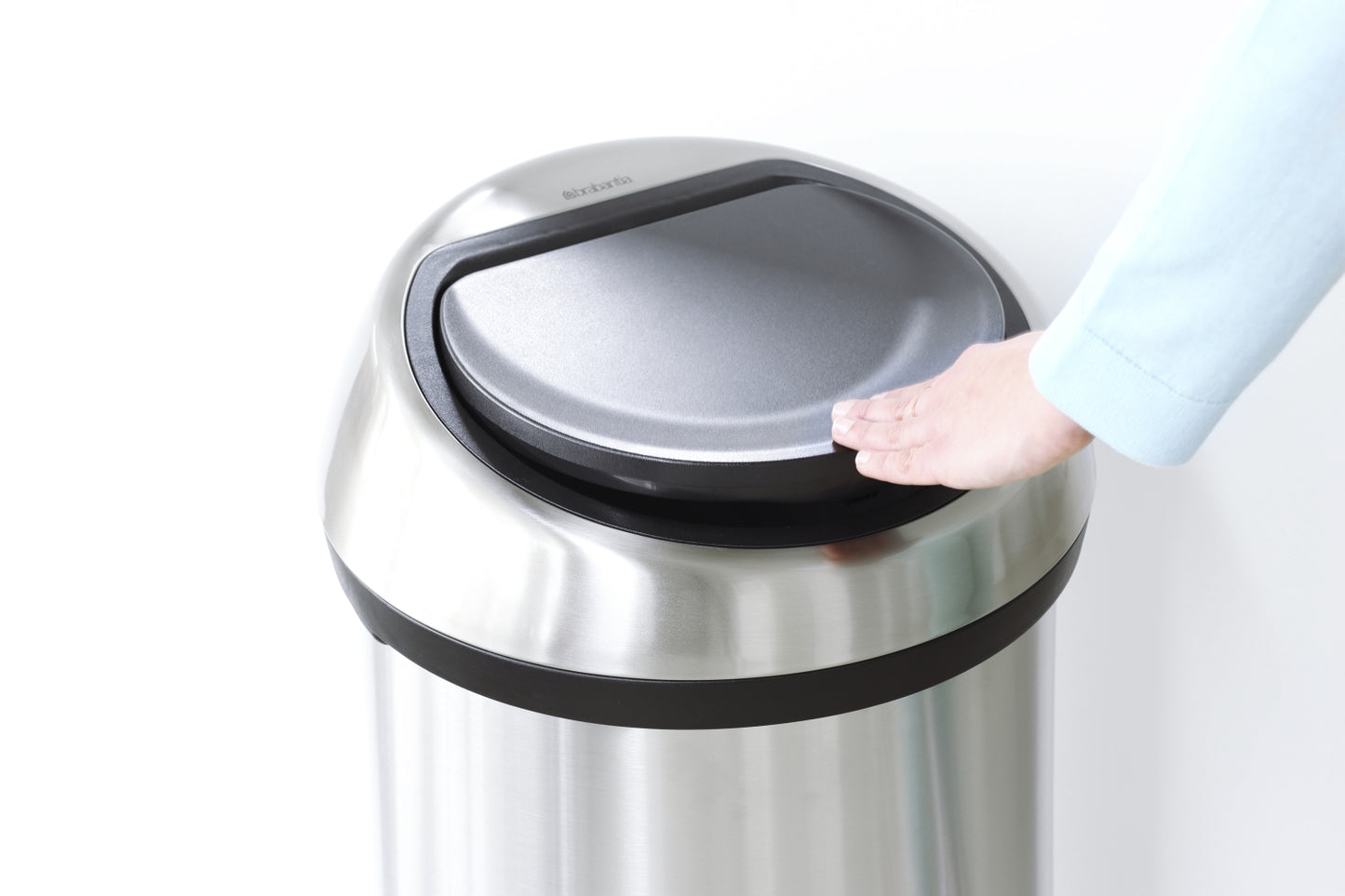 Touch Bin 60 Litre - Fingerprint Proof Matt Steel
