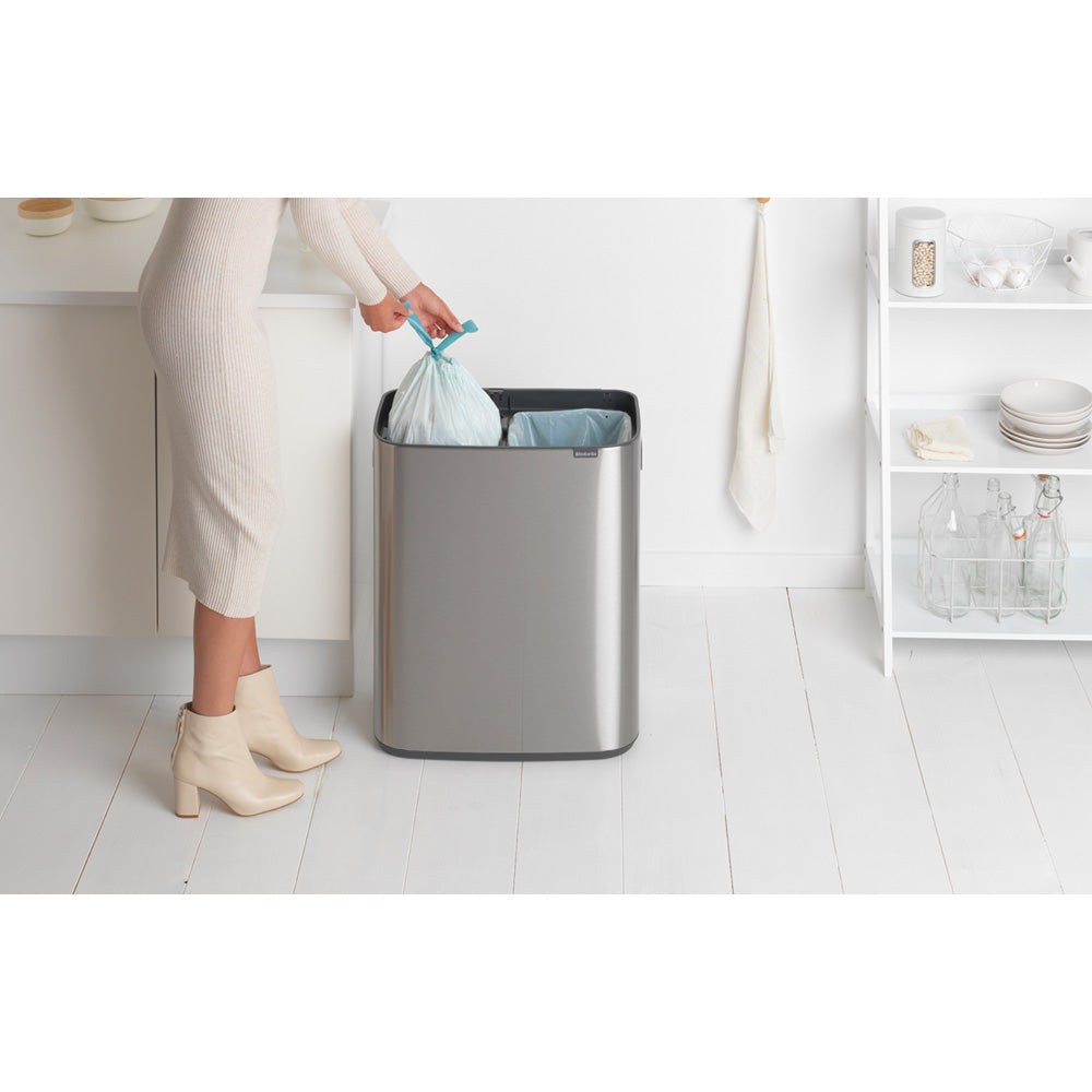 Bo Touch Bin 2 x 30 litre - Matt Steel Fingerprint Proof