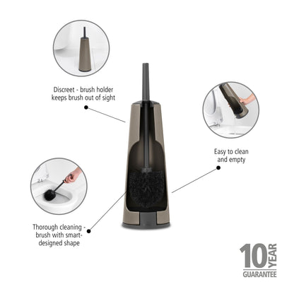 Toilet Brush & Holder - Platinum