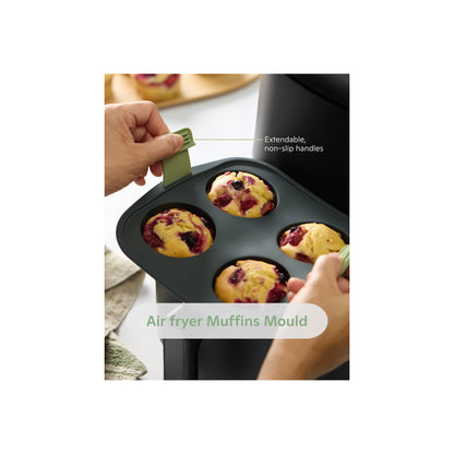 Air fryer Muffins Mould, 4 hole - Grey