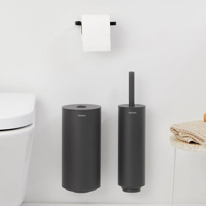MindSet Toilet Set (Toilet Brush, Toilet Roll Holder, Toilet Roll Dispenser) - Mineral Infinite Grey