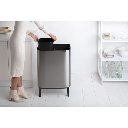 Bo Touch Bin Hi 2 x 30 litre - Matt Steel Fingerprint Proof