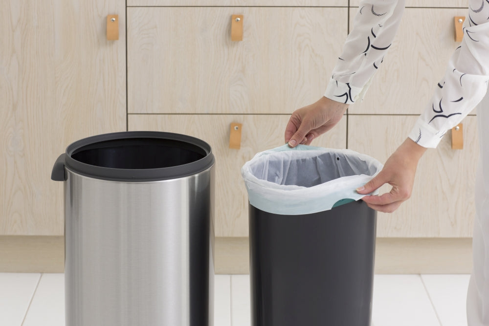 Touch Bin New 30 Litre - Fingerprint Proof Matt Steel
