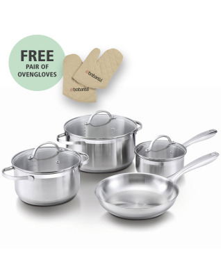 Amsterdam 7 piece Cookware Set with Oven Gloves
