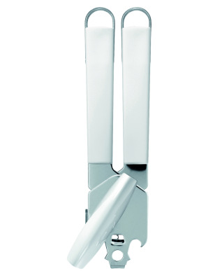 Can Opener with Plastic Handle - White